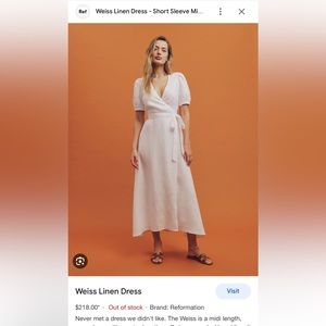 Reformation Weiss Linen Dress (white)